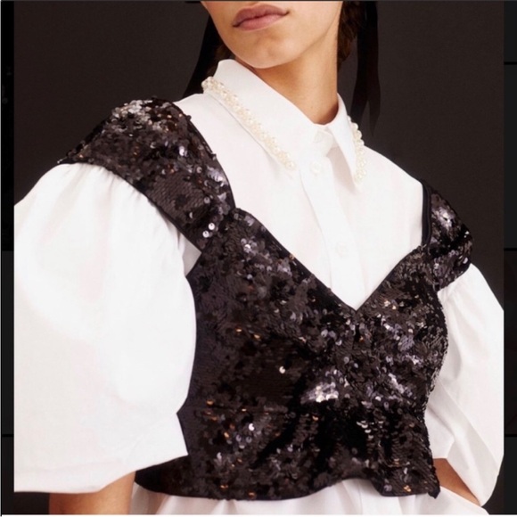 H&M x Simone Rocha Black Sequin top size XL - Picture 5 of 6